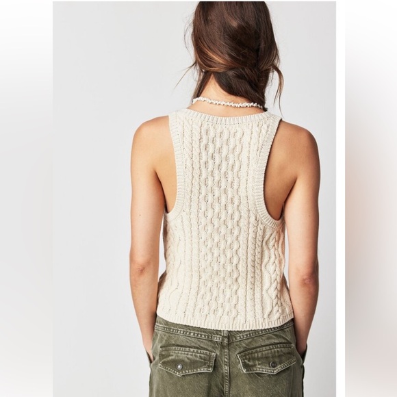 FREE PEOPLE High Tide Cable Knit Tank / Tea NWT - Picture 3 of 8